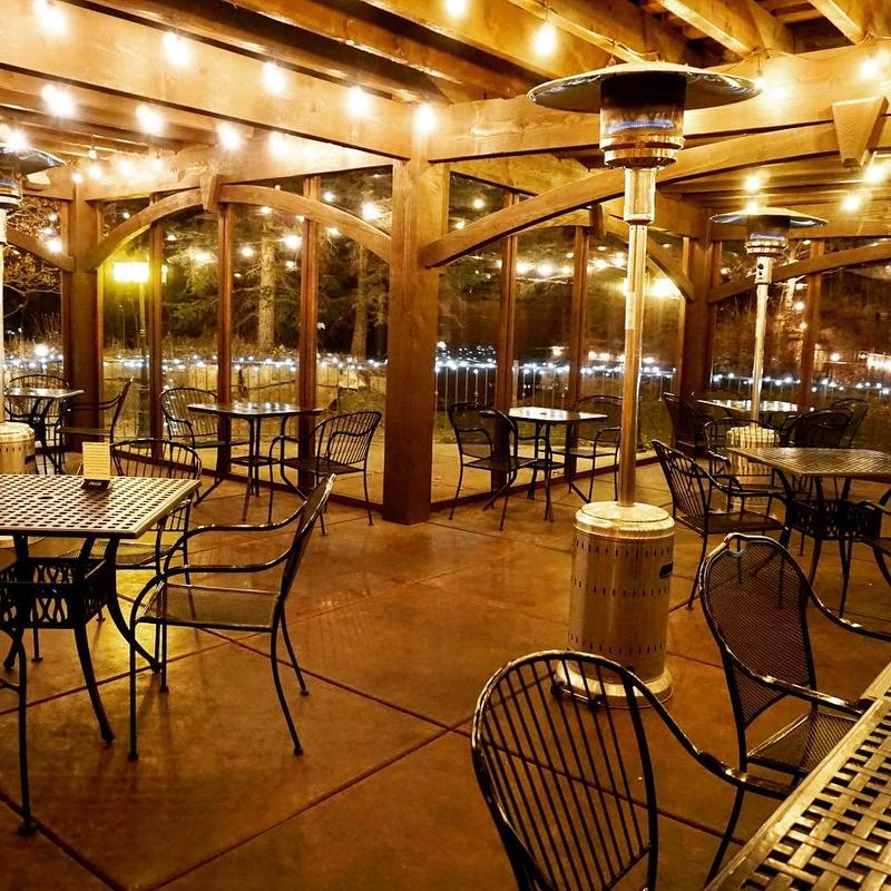 The patio in the evening
